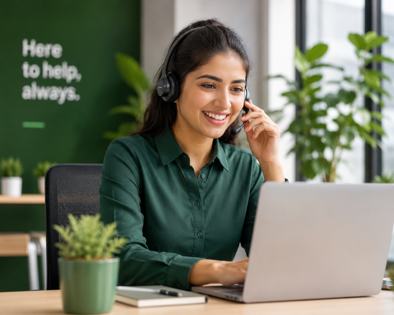 Support agent replying to customers